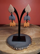Load image into Gallery viewer, Rusty steel stud handmade earrings polymer clay earthy
