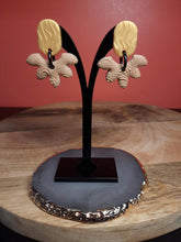 Load image into Gallery viewer, Star jasmine stud handmade earrings polymer clay earthy
