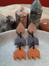 Load image into Gallery viewer, Rusty steel stud handmade earrings polymer clay earthy
