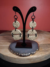 Load image into Gallery viewer, Earthy Ochre dangle handmade earrings polymer clay earthy

