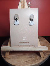 Load image into Gallery viewer, Marble stud handmade earrings polymer clay earthy
