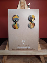 Load image into Gallery viewer, Sunshine stud handmade earrings polymer clay earthy
