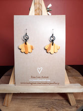 Load image into Gallery viewer, Mango sorbet dangle handmade earrings polymer clay earthy
