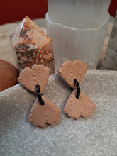 Load image into Gallery viewer, Mystic beige stud handmade earrings polymer clay earthy
