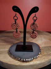 Load image into Gallery viewer, Red earth dangle handmade earrings polymer clay earthy
