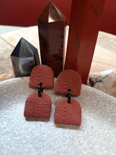 Load image into Gallery viewer, Hot embers stud handmade earrings polymer clay earthy
