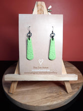 Load image into Gallery viewer, Green dream dangle handmade earrings polymer clay earthy
