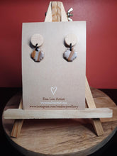Load image into Gallery viewer, Toffee stud handmade earrings polymer clay earthy
