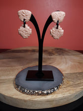 Load image into Gallery viewer, Pink bush gum stud handmade earrings polymer clay earthy
