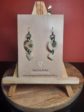 Load image into Gallery viewer, Quartz dangle handmade earrings polymer clay earthy
