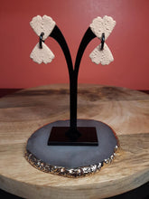 Load image into Gallery viewer, Mystic beige stud handmade earrings polymer clay earthy

