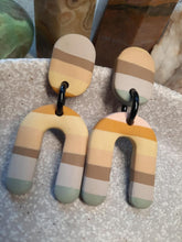 Load image into Gallery viewer, Tranquility stud handmade earrings polymer clay earthy
