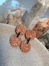 Load image into Gallery viewer, Rose beige stud handmade earrings polymer clay earthy
