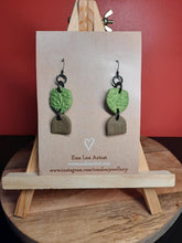 Load image into Gallery viewer, Little seeding dangle handmade earrings polymer clay earthy
