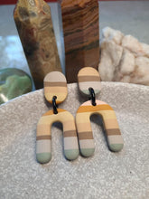 Load image into Gallery viewer, Tranquility stud handmade earrings polymer clay earthy
