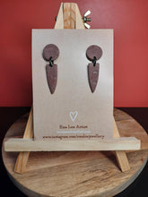 Load image into Gallery viewer, Mocha stud handmade earrings polymer clay earthy

