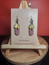 Load image into Gallery viewer, Red wine dangle handmade earrings polymer clay earthy
