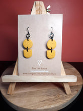 Load image into Gallery viewer, Spiced butternut dangle handmade earrings polymer clay earthy
