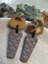 Load image into Gallery viewer, Fallen timber stud handmade earrings polymer clay earthy
