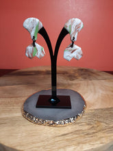 Load image into Gallery viewer, Pine ridge stud handmade earrings polymer clay earthy
