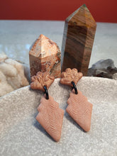 Load image into Gallery viewer, Tuscan sun stud handmade earrings polymer clay earthy
