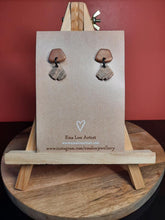 Load image into Gallery viewer, Linen breeze stud handmade earrings polymer clay earthy
