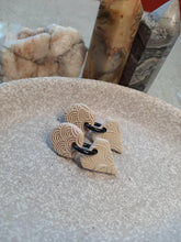 Load image into Gallery viewer, Sandcastle stud handmade earrings polymer clay earthy
