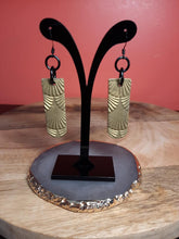 Load image into Gallery viewer, Pyrite dangle handmade earrings polymer clay earthy
