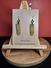 Load image into Gallery viewer, Pyrite dangle handmade earrings polymer clay earthy
