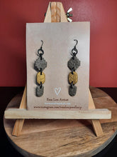 Load image into Gallery viewer, Wrenwood dangle handmade earrings polymer clay earthy
