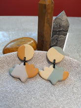 Load image into Gallery viewer, Summer haze stud handmade earrings polymer clay earthy
