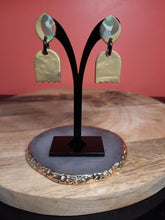 Load image into Gallery viewer, Marigold stud handmade earrings polymer clay earthy

