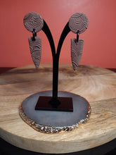 Load image into Gallery viewer, Mocha stud handmade earrings polymer clay earthy
