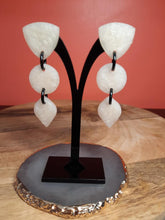 Load image into Gallery viewer, Silk paper stud handmade earrings polymer clay earthy
