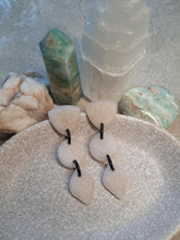 Load image into Gallery viewer, Silk paper stud handmade earrings polymer clay earthy
