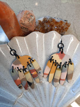 Load image into Gallery viewer, Glamour dangle handmade earrings polymer clay earthy
