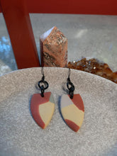 Load image into Gallery viewer, Quiet moments dangle handmade earrings polymer clay earthy
