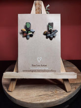 Load image into Gallery viewer, SALE Earthy lotus bud stud handmade earrings polymer clay earthy
