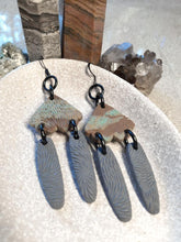 Load image into Gallery viewer, Hawk wings dangle handmade earrings polymer clay earthy
