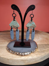 Load image into Gallery viewer, Hawk wings dangle handmade earrings polymer clay earthy
