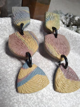 Load image into Gallery viewer, SALE Pavestone dangle handmade earrings polymer clay earthy
