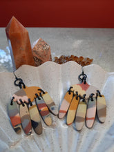 Load image into Gallery viewer, Glamour dangle handmade earrings polymer clay earthy
