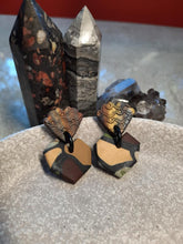Load image into Gallery viewer, SALE Earthy heart stud handmade earrings polymer clay earthy
