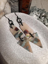 Load image into Gallery viewer, Pale oak dangle handmade earrings polymer clay earthy
