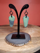 Load image into Gallery viewer, Mint crisp dangle handmade earrings polymer clay earthy
