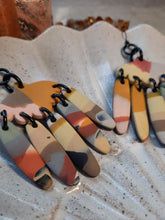 Load image into Gallery viewer, Glamour dangle handmade earrings polymer clay earthy
