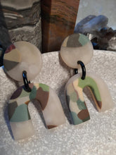 Load image into Gallery viewer, Fawn rainbow stud handmade earrings polymer clay earthy

