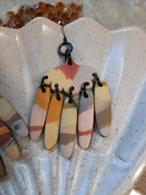 Load image into Gallery viewer, Glamour dangle handmade earrings polymer clay earthy
