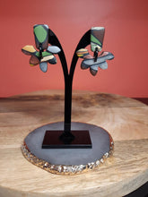 Load image into Gallery viewer, SALE Earthy lotus bud stud handmade earrings polymer clay earthy
