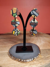 Load image into Gallery viewer, Limestone stud handmade earrings polymer clay earthy
